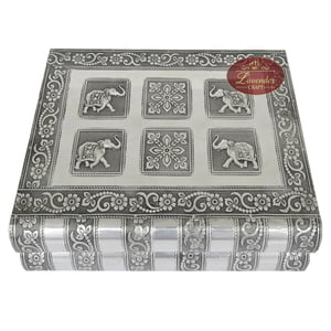 Premium Jewellery Box Box 4 Tray & 1 Roll - Antique Look Purple Velvet